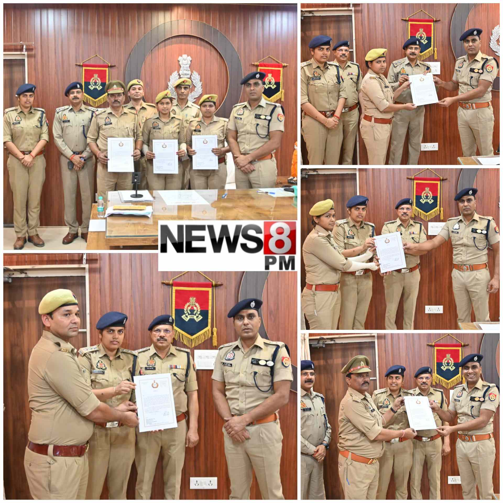 आजमगढ़ पुलिस की मानवता: भटकी महिला अभ्यर्थी को समय से परीक्षा केंद्र पहुचाने वाले 5 पुलिसकर्मी सम्मानित