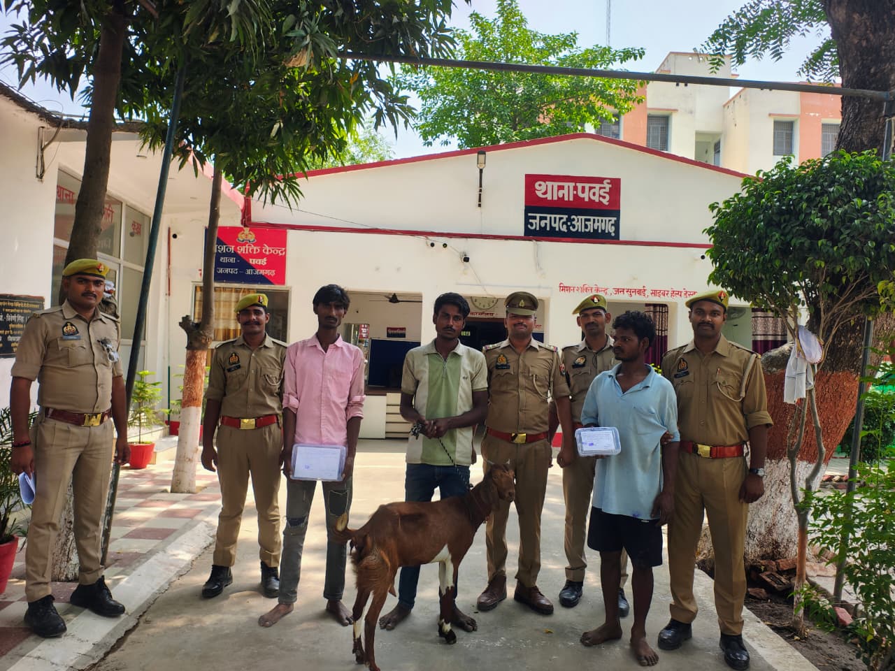आजमगढ़ में बकरी चोरी का खुलासा,तीन शातिर चोर गिरफ्तार; तमंचा और नकदी बरामद