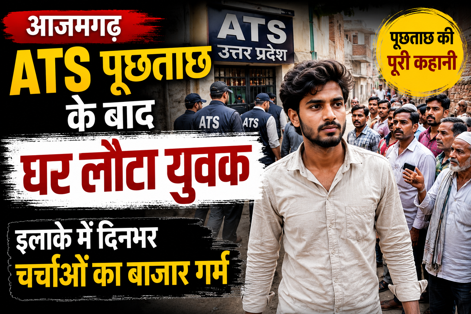 आजमगढ़ ATS पूछताछ के बाद घर लौटा युवक,इलाके में दिनभर चर्चाओं का बाजार गर्म